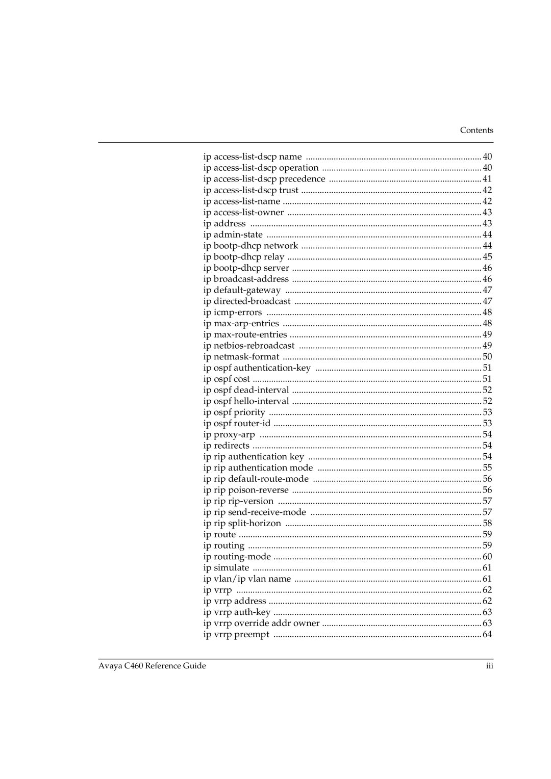 Avaya manual Avaya C460 Reference Guide Iii 