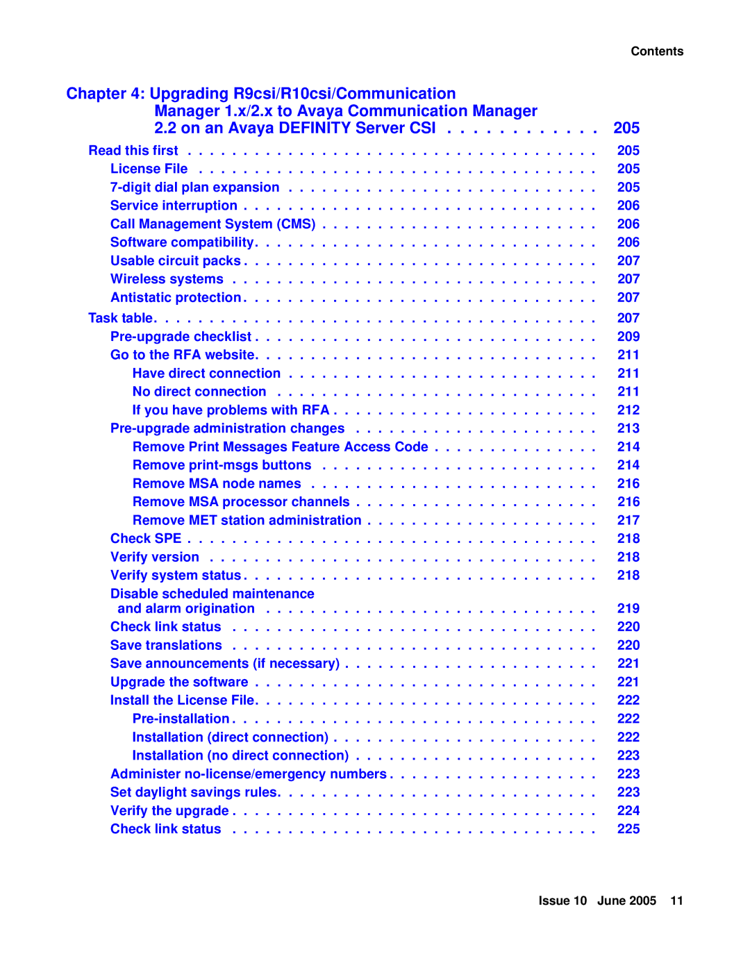 Avaya CMC1 manual Contents 