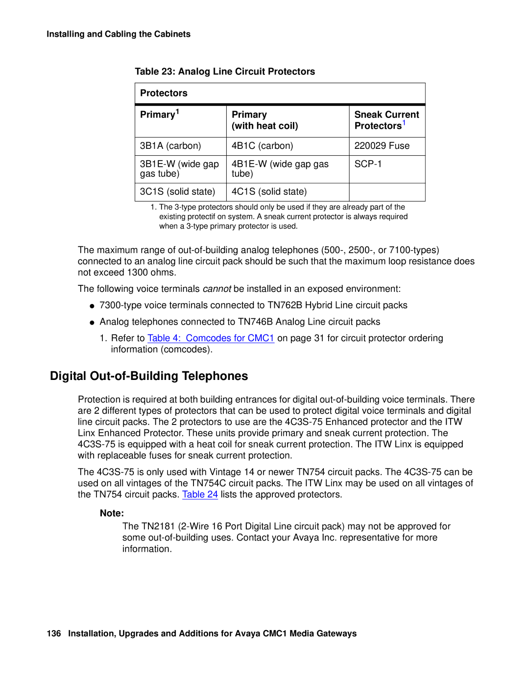 Avaya CMC1 manual Digital Out-of-Building Telephones 