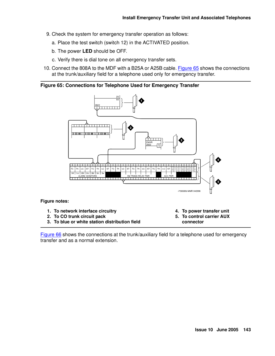 Avaya CMC1 manual Connections for Telephone Used for Emergency Transfer 