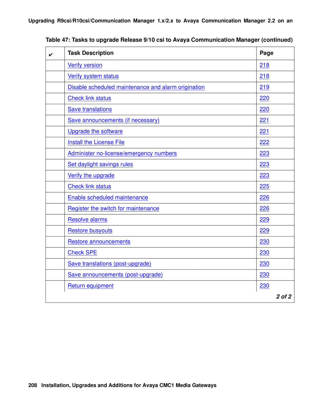 Avaya CMC1 manual Task Description 