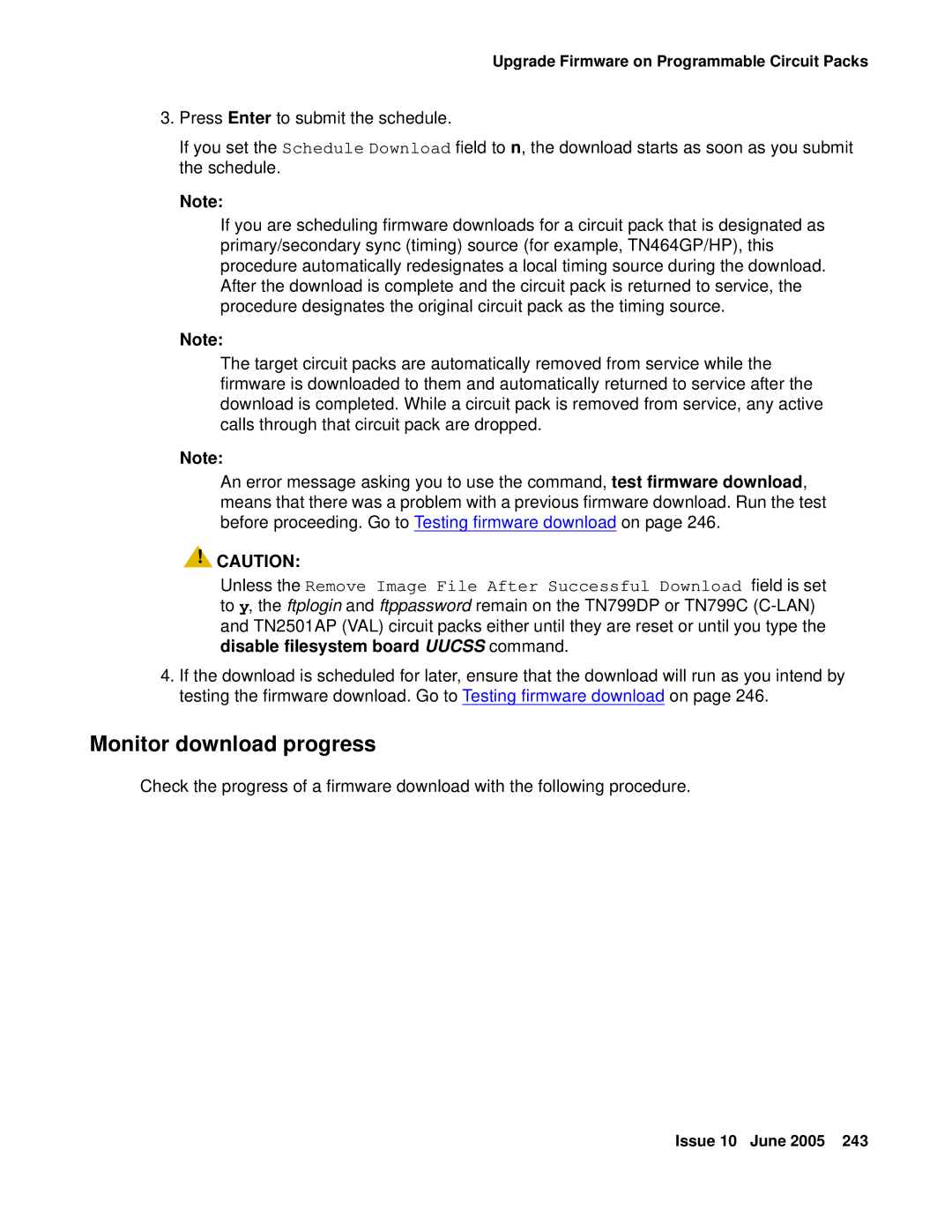 Avaya CMC1 manual Monitor download progress 