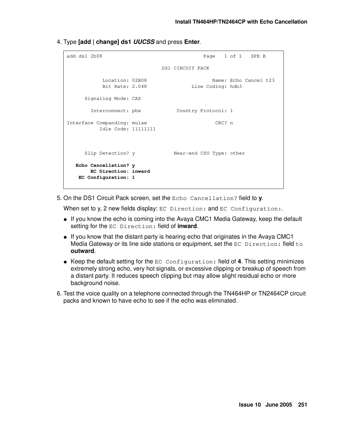 Avaya CMC1 manual Type add change ds1 Uucss and press Enter, DS1 Circuit Pack, Cas 