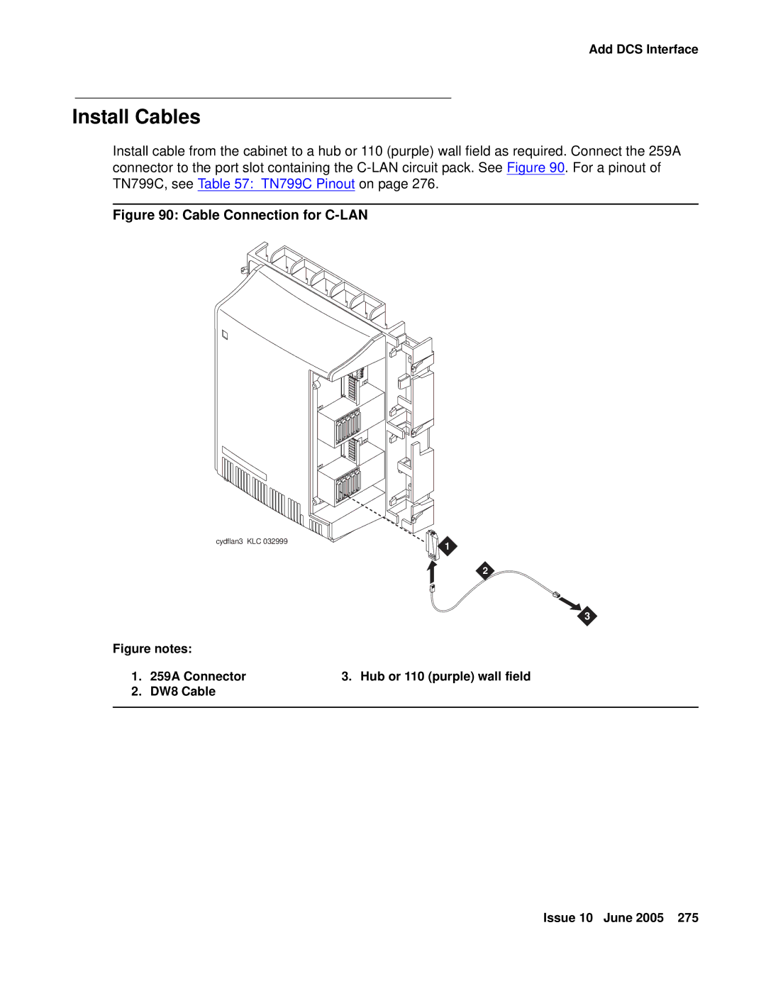 Avaya CMC1 manual Cable Connection for C-LAN 