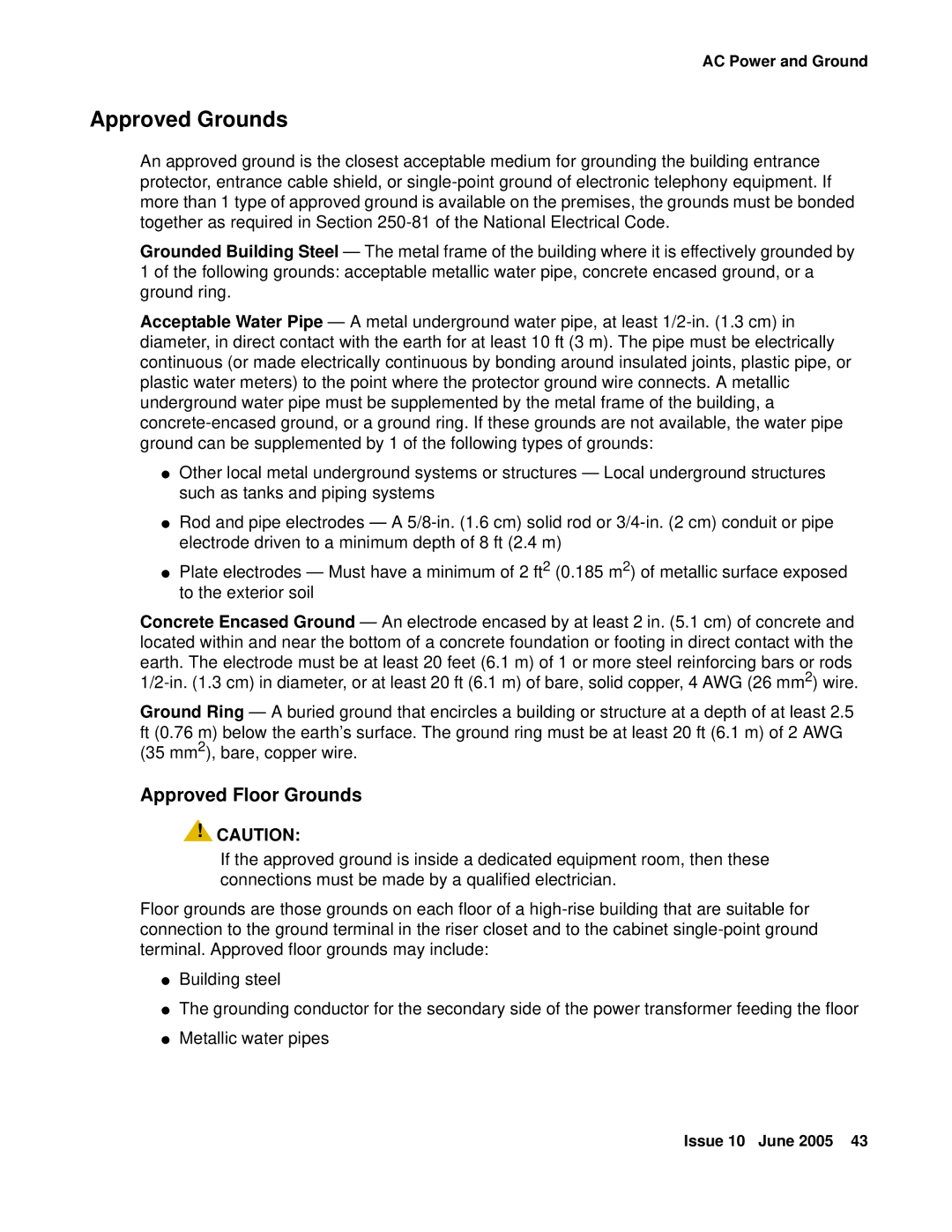 Avaya CMC1 manual Approved Grounds, Approved Floor Grounds 