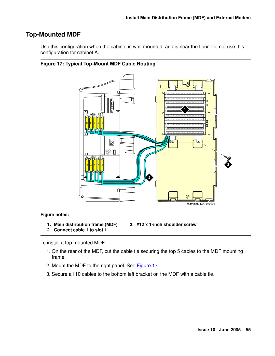 Avaya CMC1 manual Top-Mounted MDF, Typical Top-Mount MDF Cable Routing 