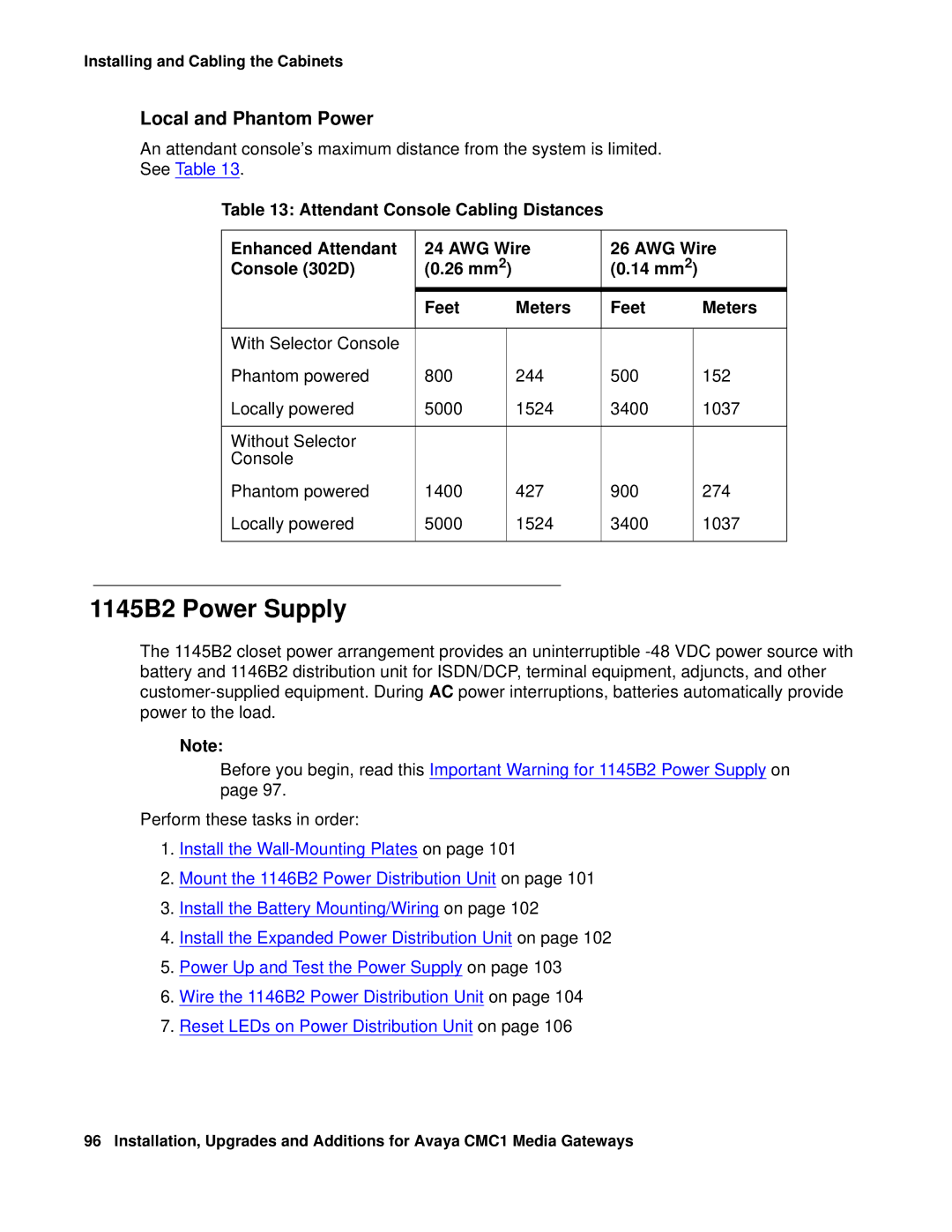 Avaya CMC1 manual 1145B2 Power Supply, Local and Phantom Power 