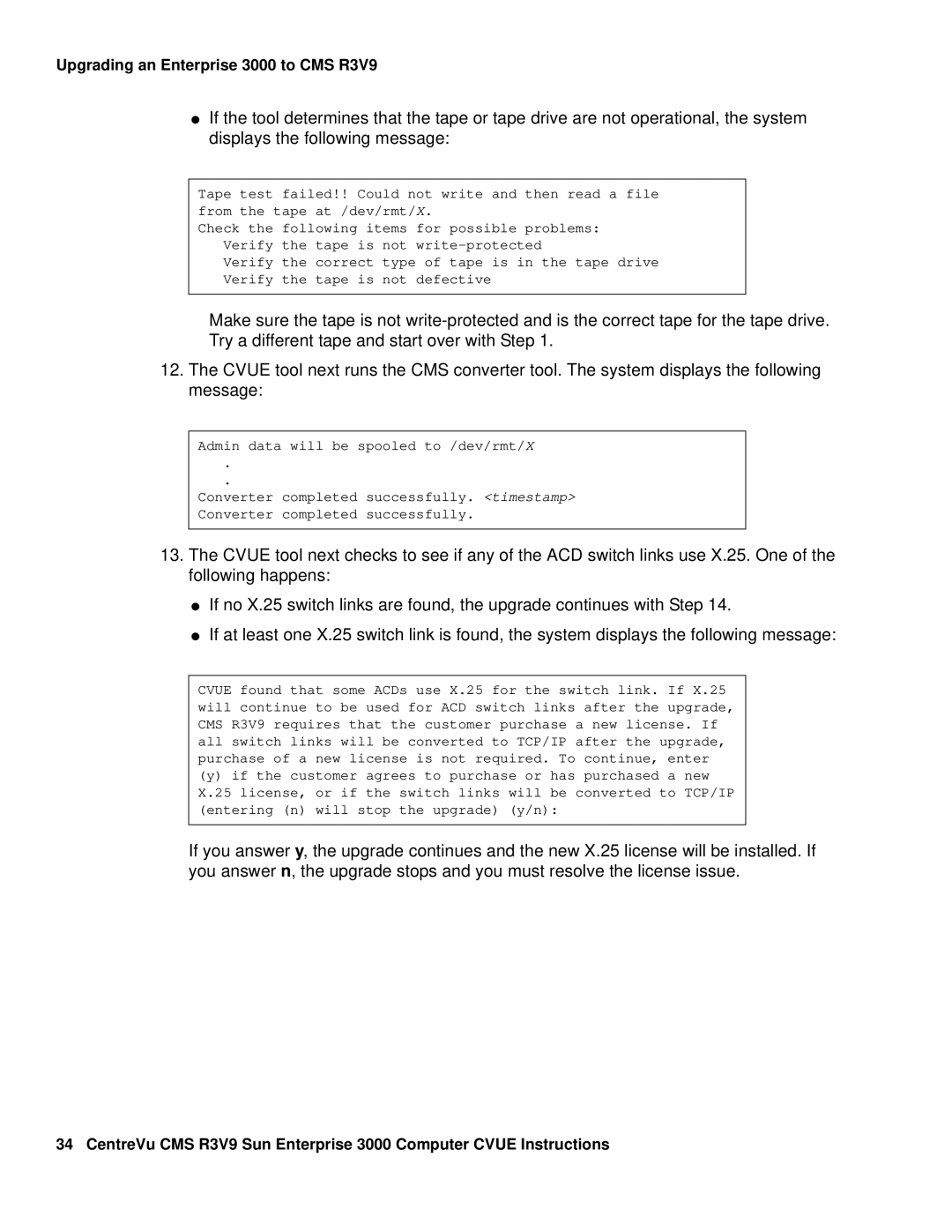 Avaya Comcode 700220627 manual Upgrading an Enterprise 3000 to CMS R3V9 