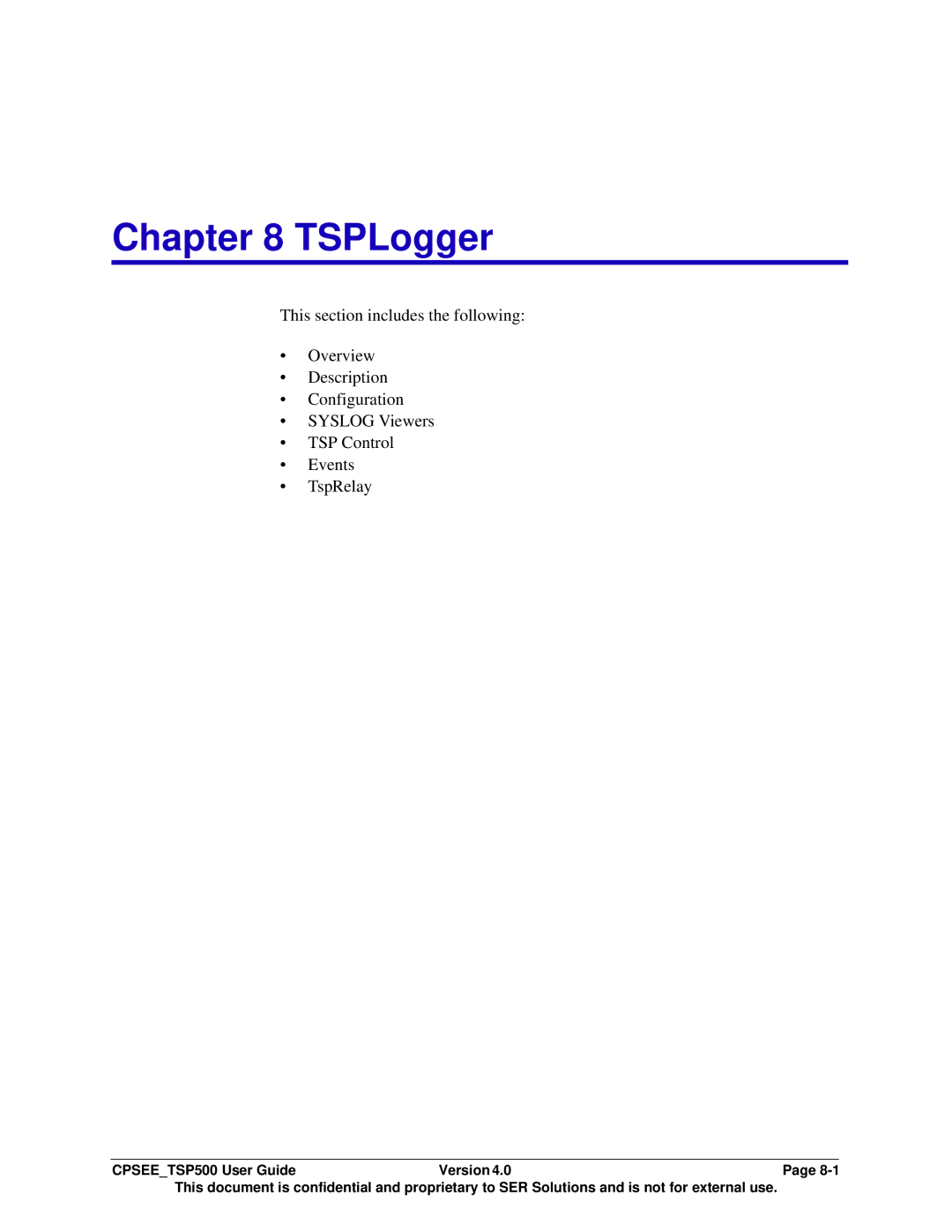 Avaya CPSEE_TSP500 manual TSPLogger 