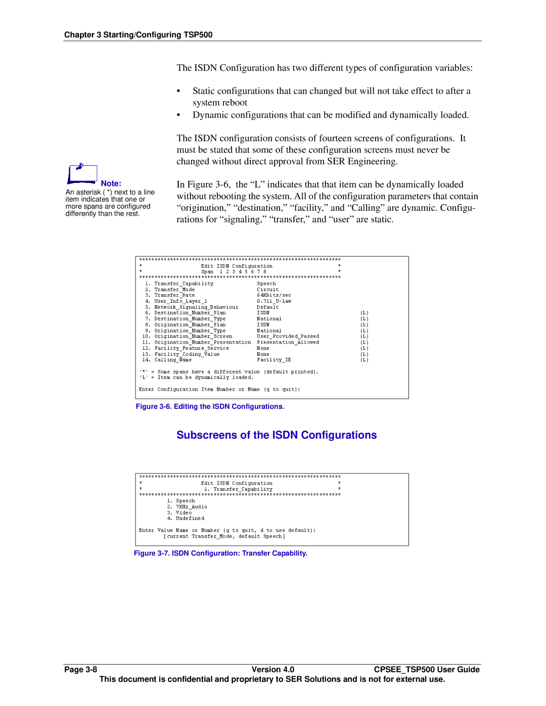 Avaya CPSEE_TSP500 manual Subscreens of the Isdn Configurations 