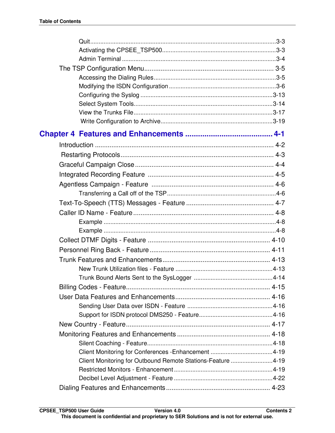 Avaya CPSEE_TSP500 manual Features and Enhancements 