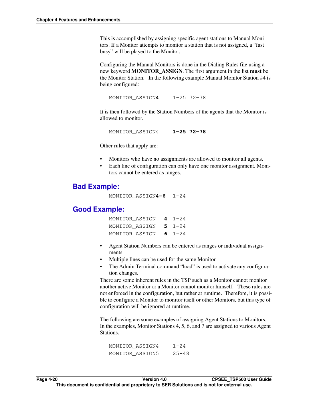 Avaya CPSEE_TSP500 manual Bad Example, Good Example 