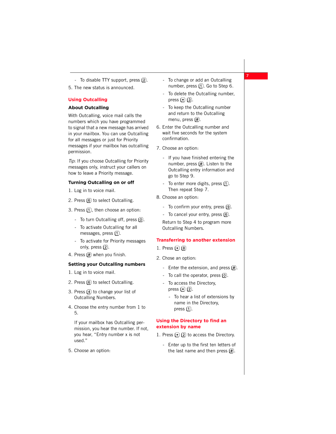 Avaya Distributed Office Voice Mail manual Using Outcalling, Transferring to another extension 