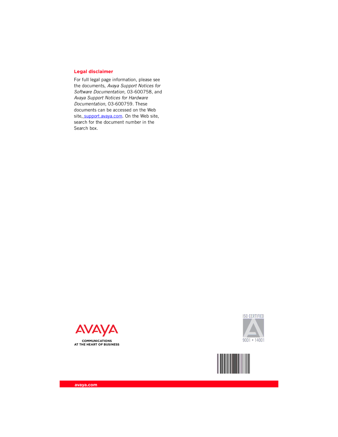 Avaya Distributed Office Voice Mail manual Legal disclaimer 