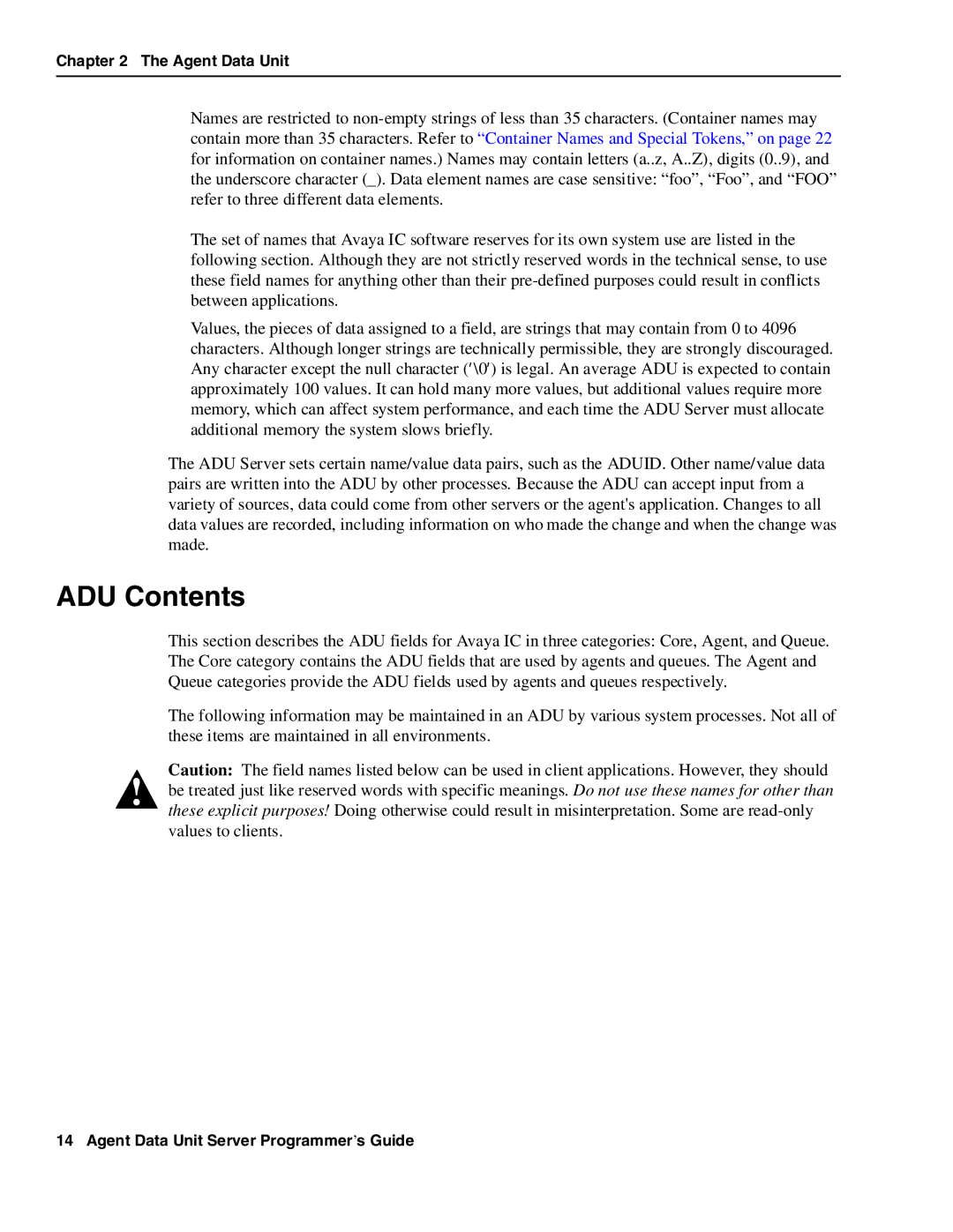 Avaya DXX-1015-01 manual ADU Contents 