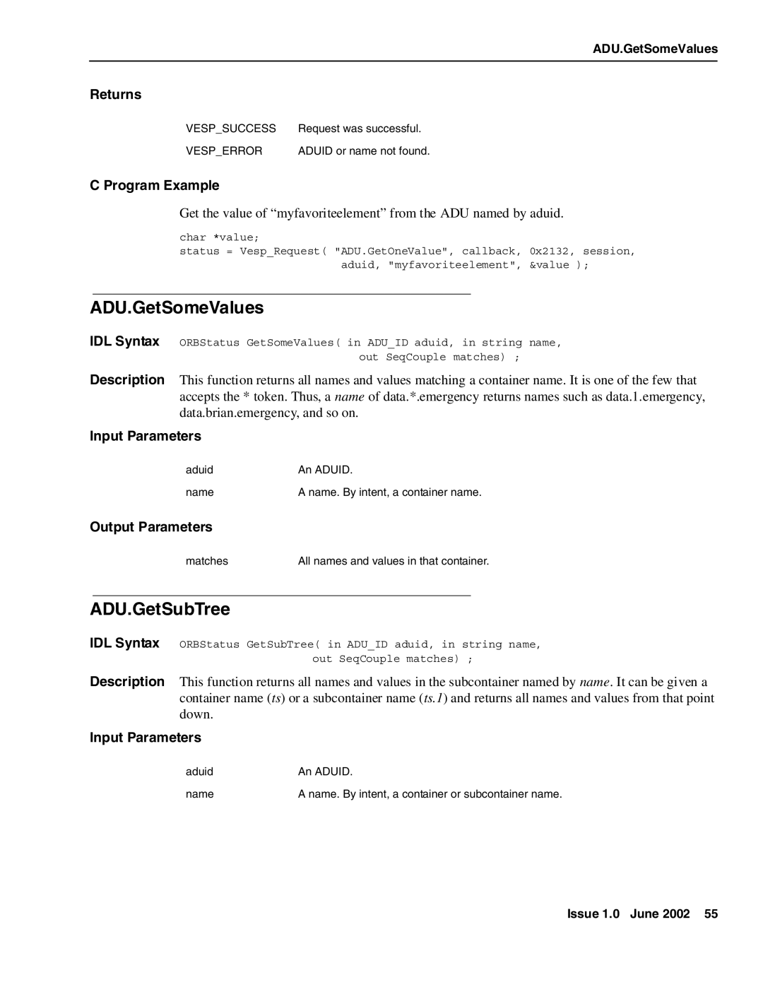 Avaya DXX-1015-01 manual ADU.GetSomeValues, ADU.GetSubTree 