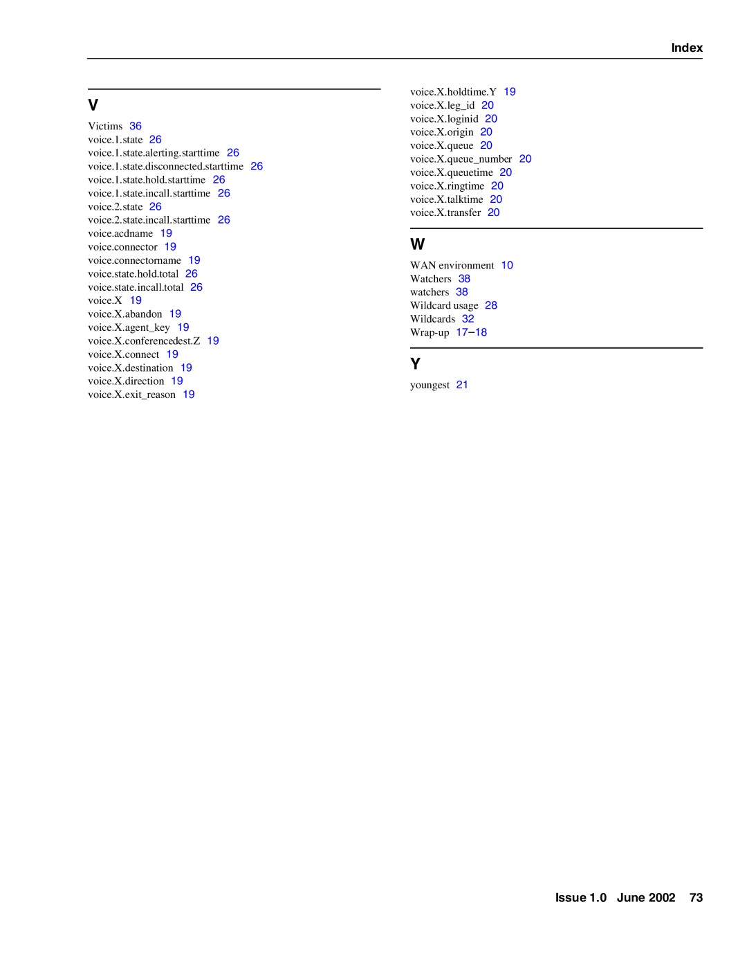 Avaya DXX-1015-01 manual Index 