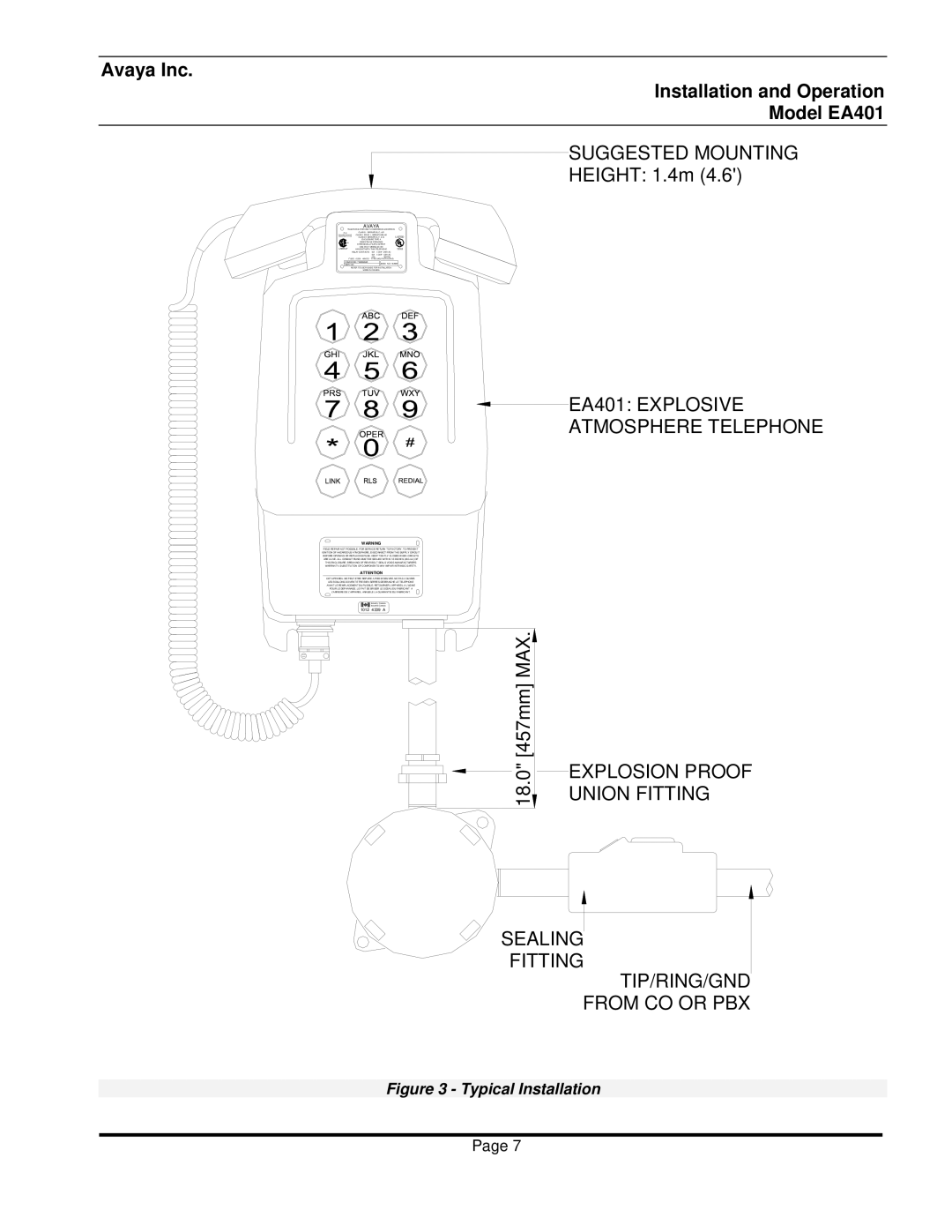 Avaya warranty Installation and Operation Model EA401, Avaya 