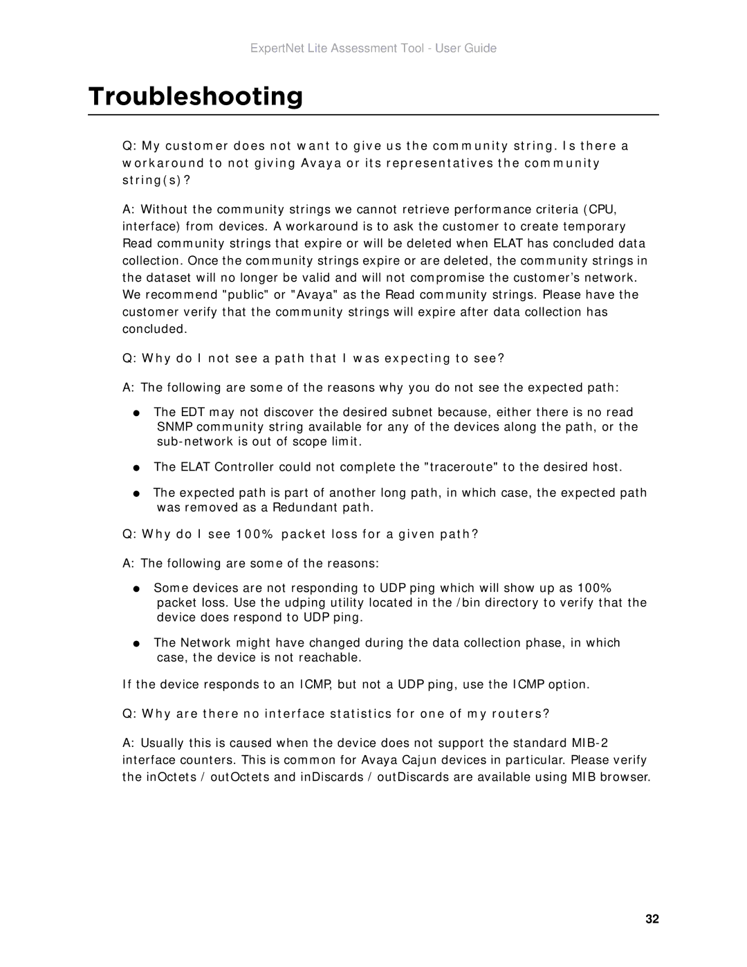 Avaya ELAT manual Troubleshooting, Why do I not see a path that I was expecting to see? 