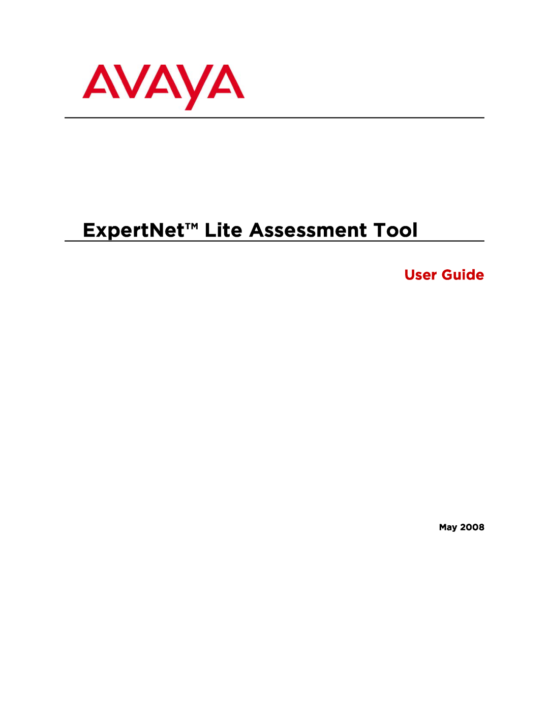 Avaya ELAT manual ExpertNet Lite Assessment Tool, User Guide 
