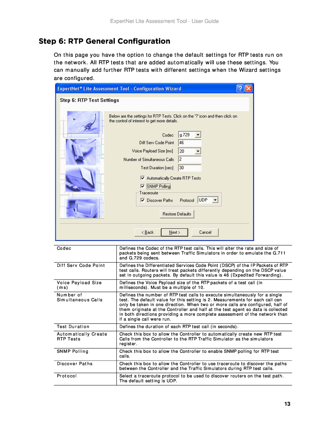 Avaya ELAT manual RTP General Configuration, ExpertNet Lite Assessment Tool - User Guide 