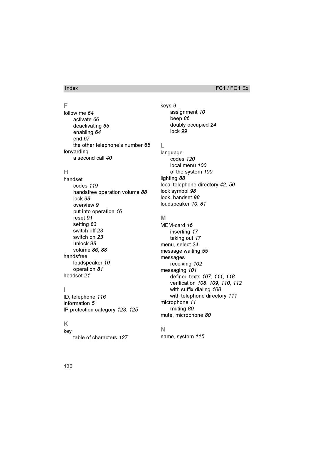 Avaya FC1 manual 