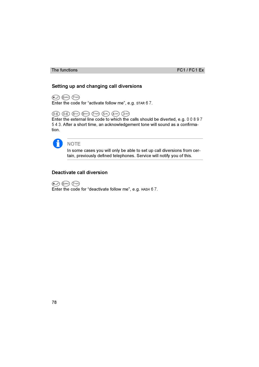 Avaya FC1 manual Setting up and changing call diversions, Deactivate call diversion 