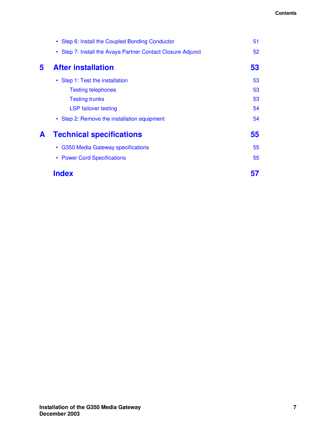 Avaya G350 manual Technical specifications 