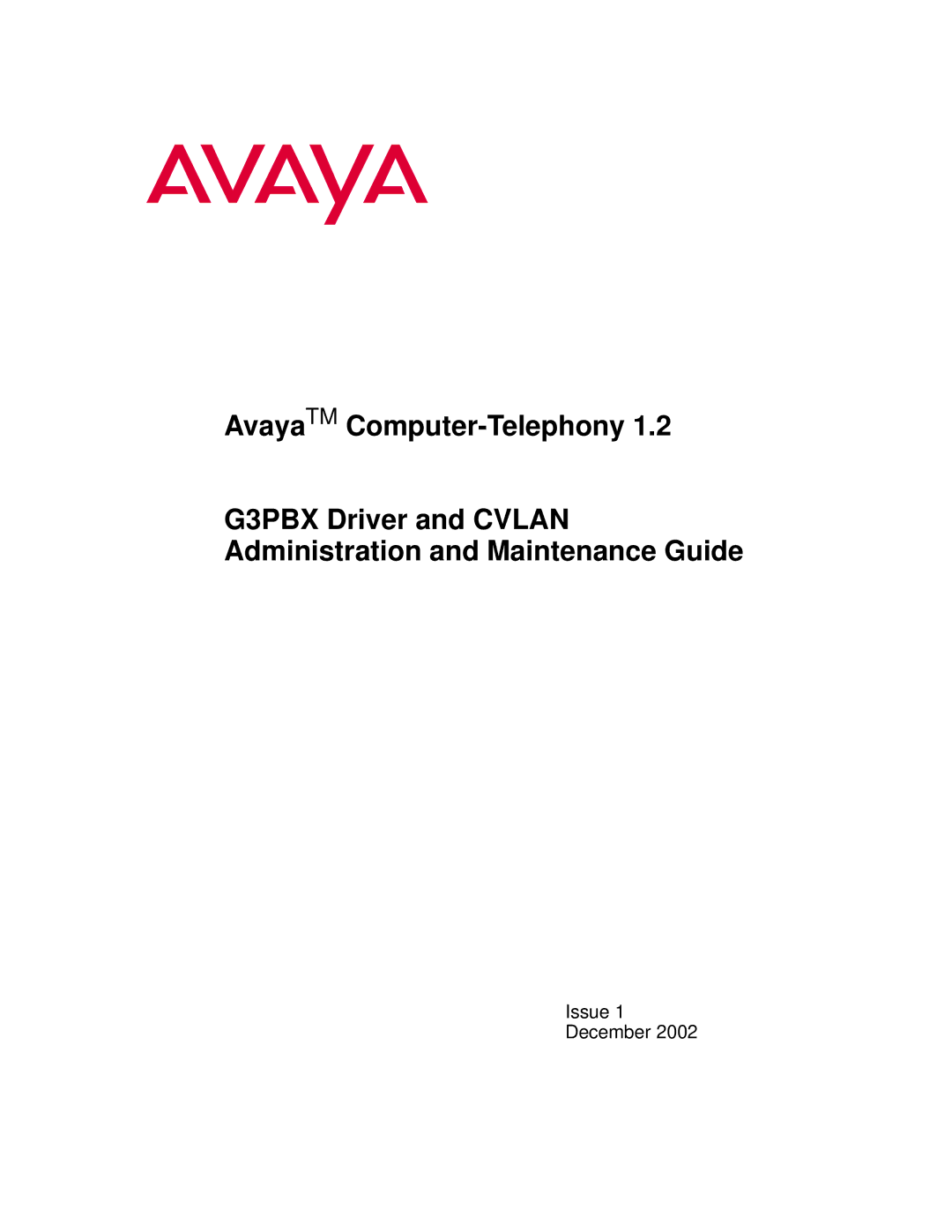 Avaya G3PBX manual Issue 1 December 