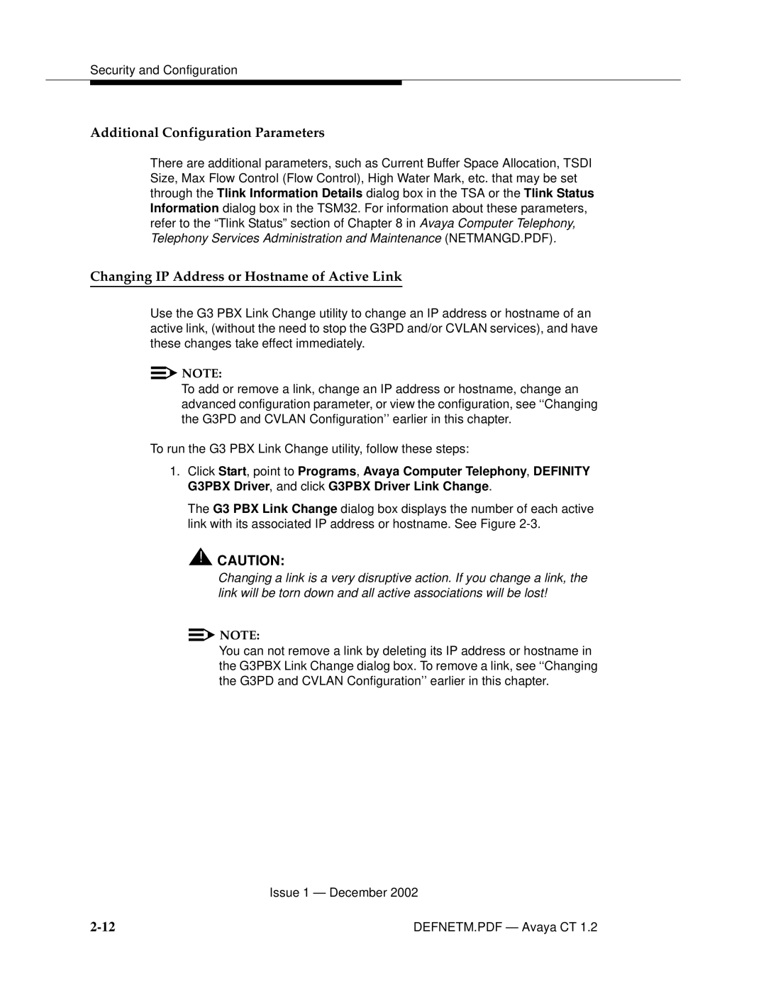 Avaya G3PBX manual Security and Configuration 