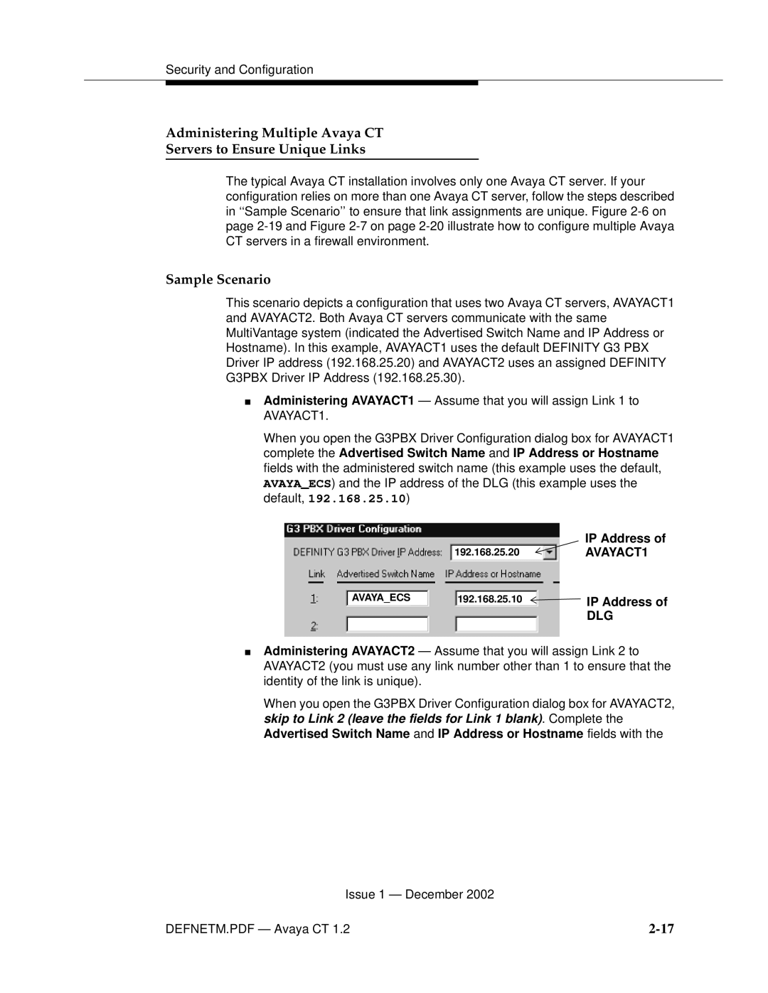 Avaya G3PBX manual Sample Scenario, Dlg 