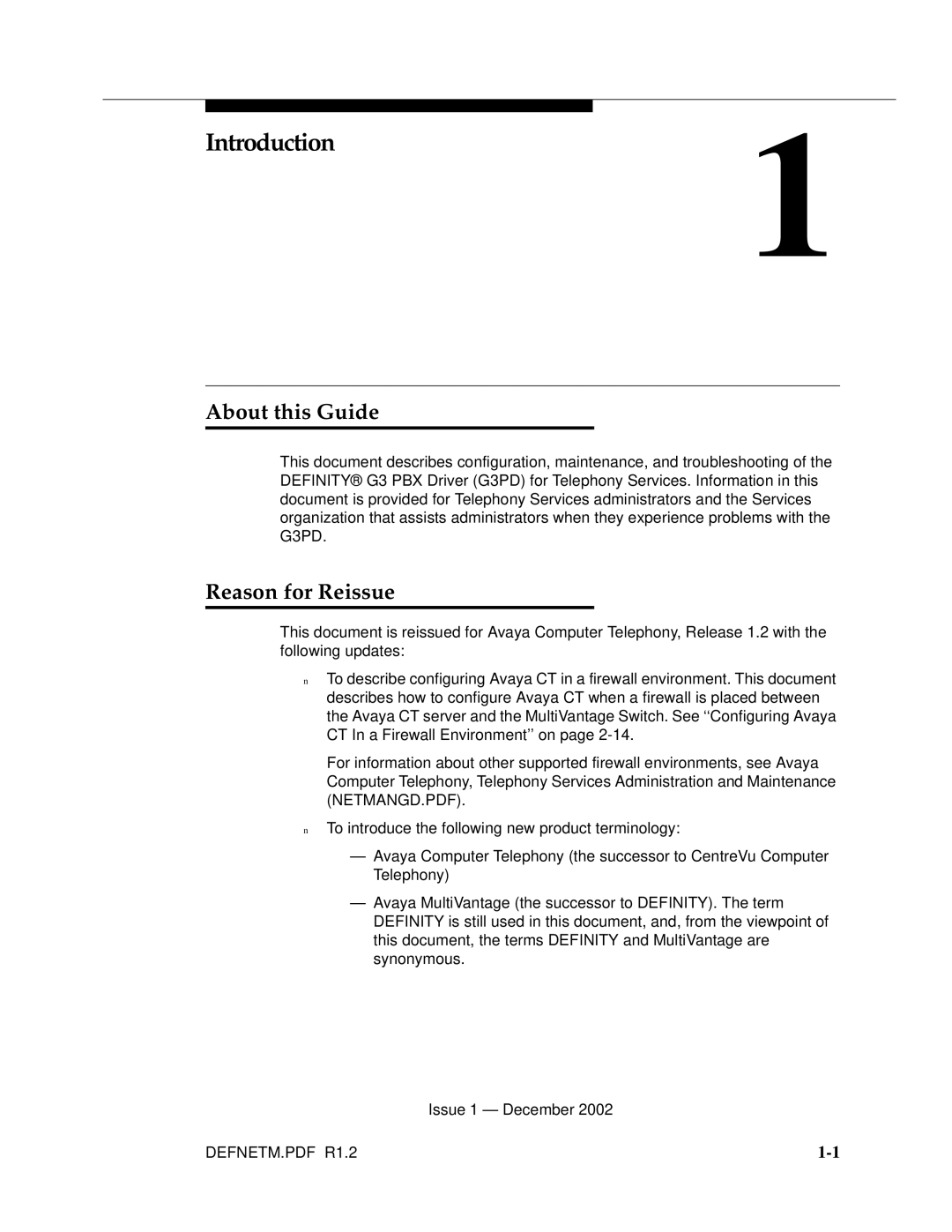 Avaya G3PBX manual About this Guide, Reason for Reissue 