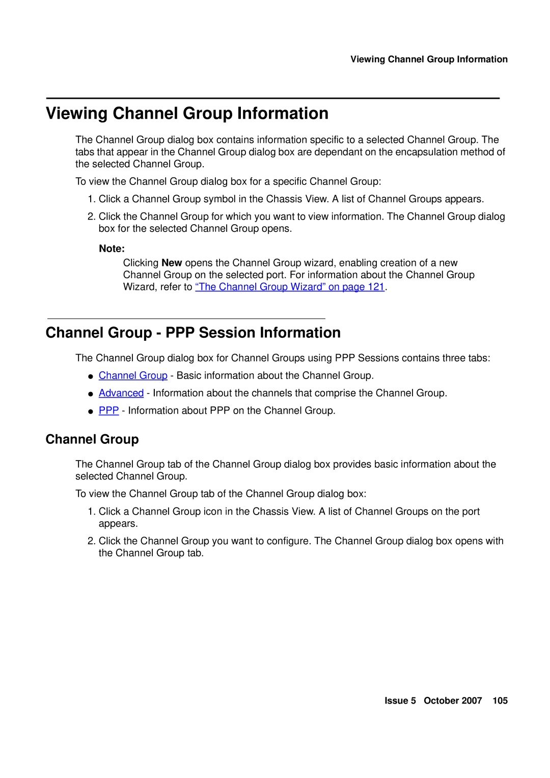 Avaya G250, G450 manual Viewing Channel Group Information, Channel Group PPP Session Information 