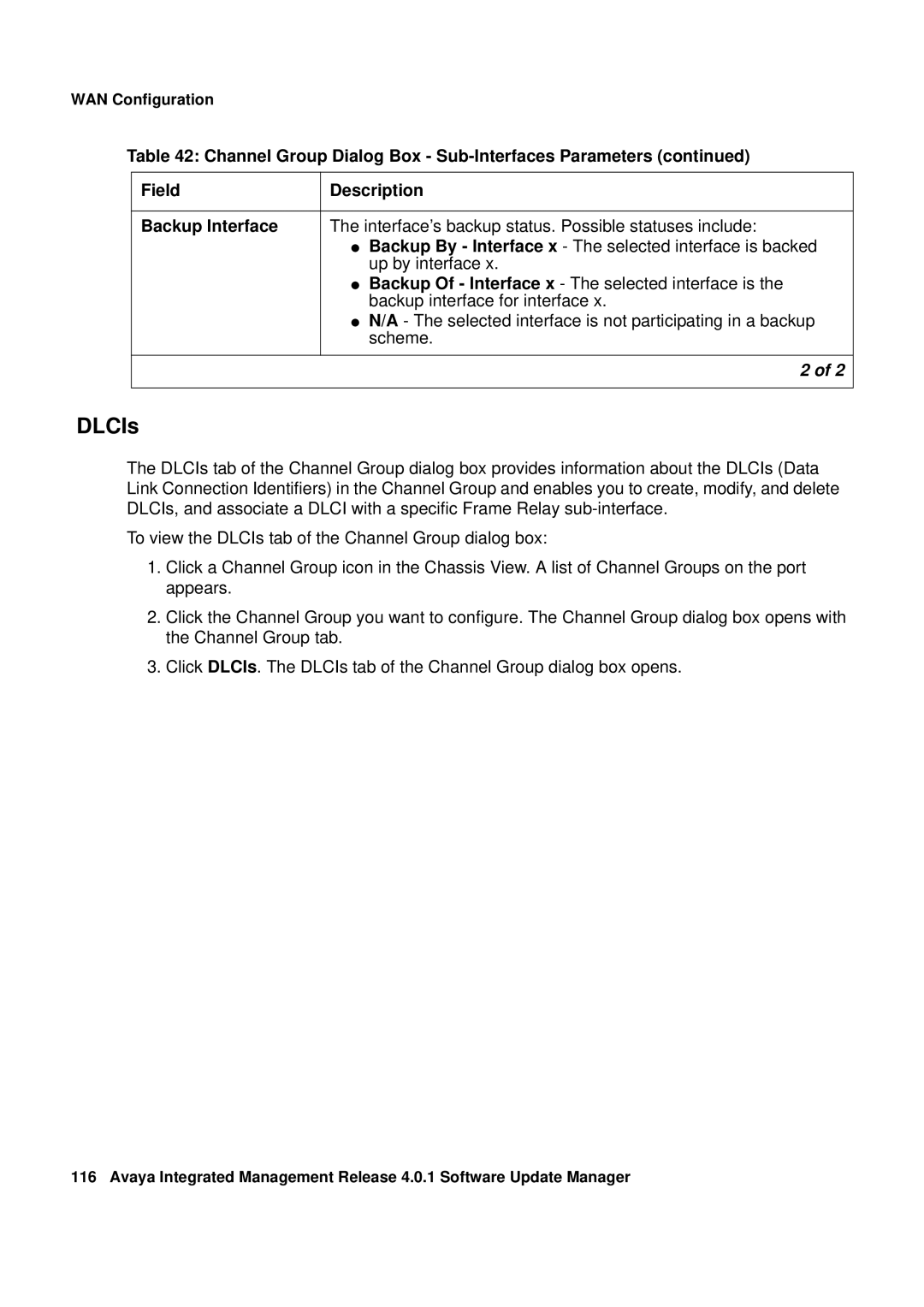 Avaya G450, G250 manual DLCIs 