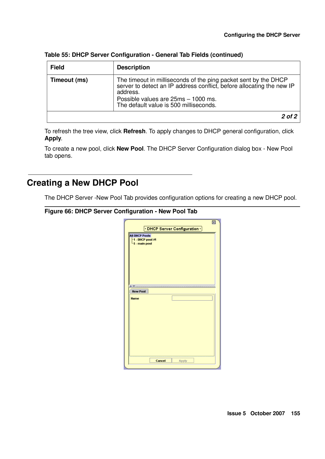 Avaya G250, G450 manual Creating a New Dhcp Pool, Apply 