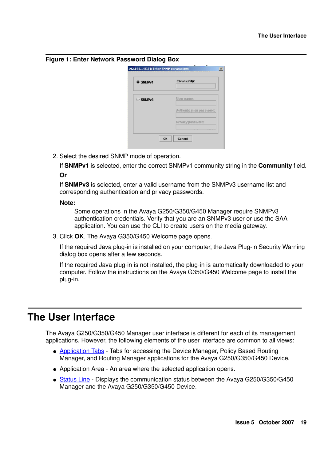 Avaya G250, G450 manual User Interface, Enter Network Password Dialog Box 