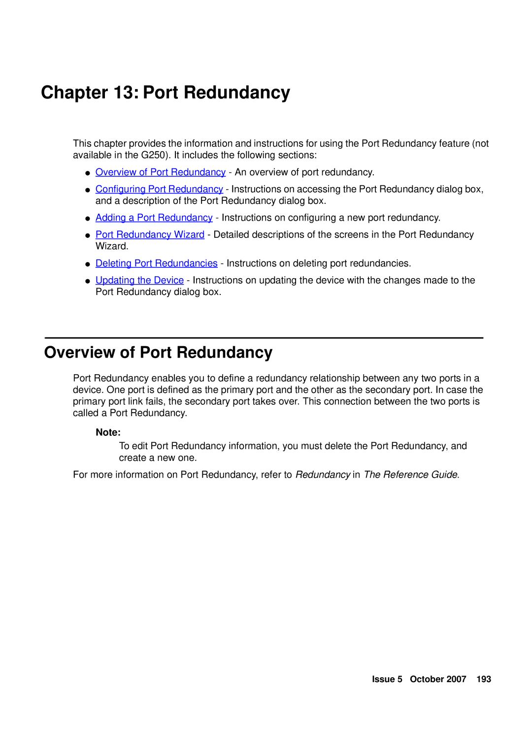 Avaya G250, G450 manual Overview of Port Redundancy 