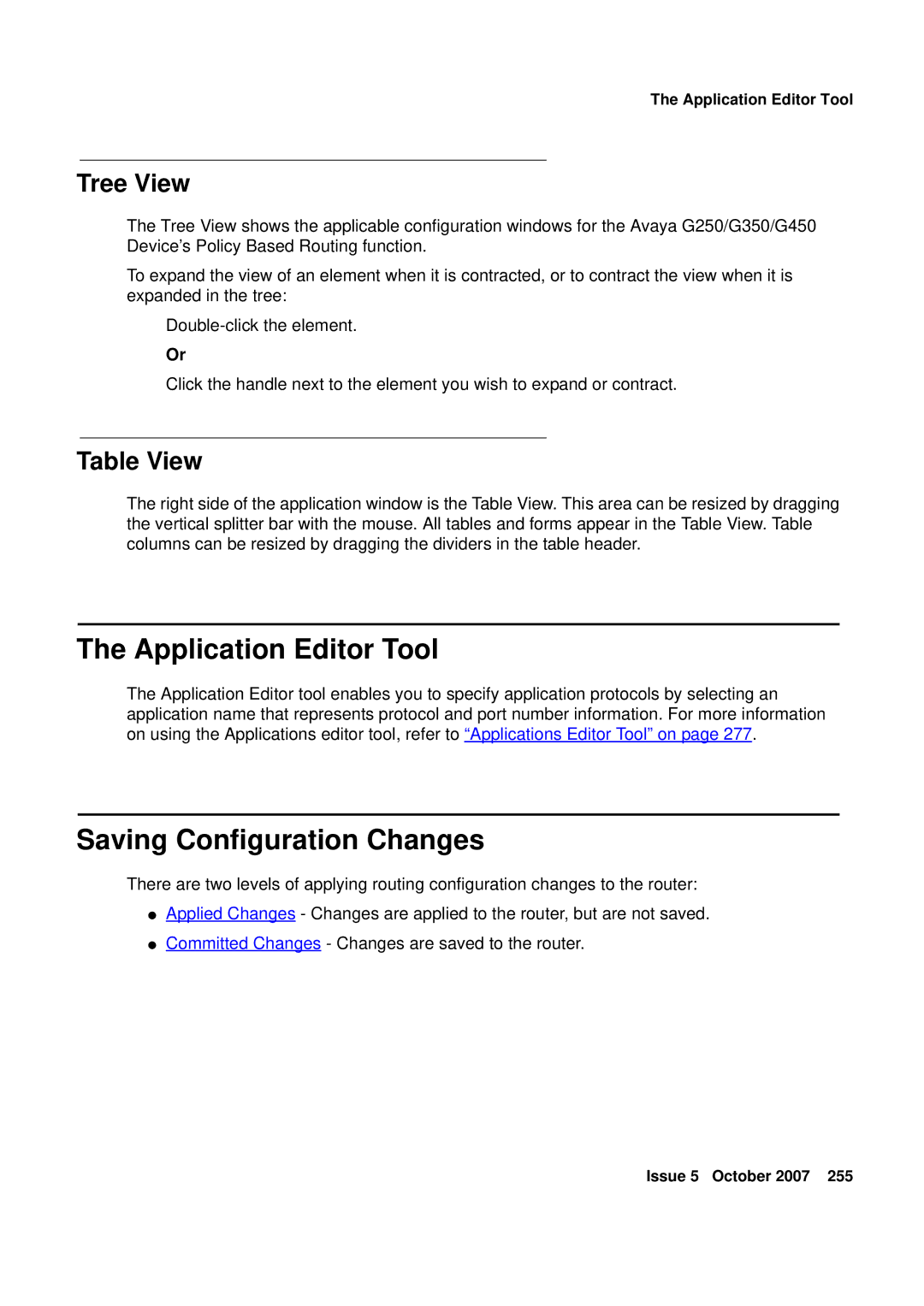 Avaya G250, G450 manual Application Editor Tool, Table View 