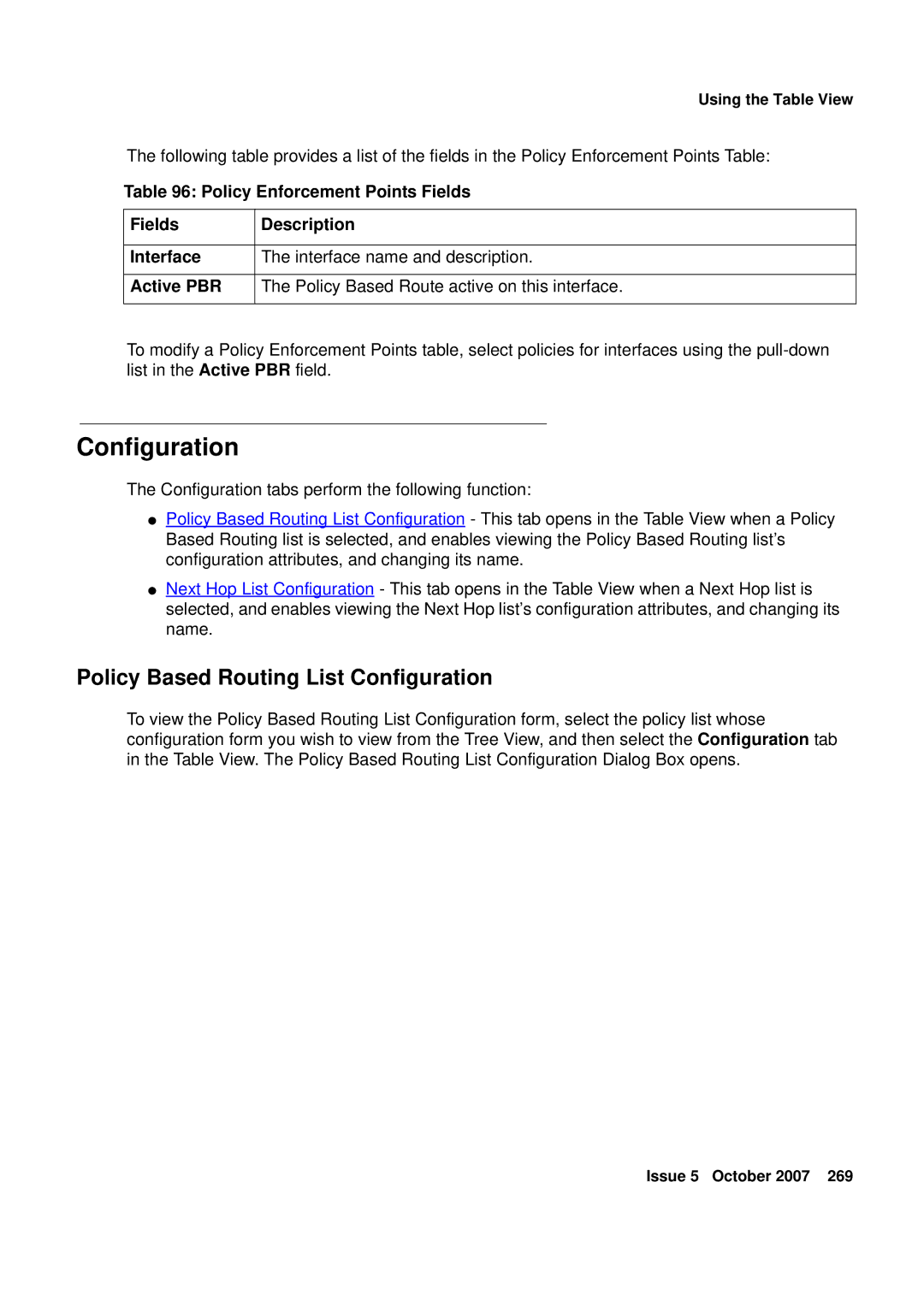 Avaya G250, G450 manual Policy Based Routing List Configuration 