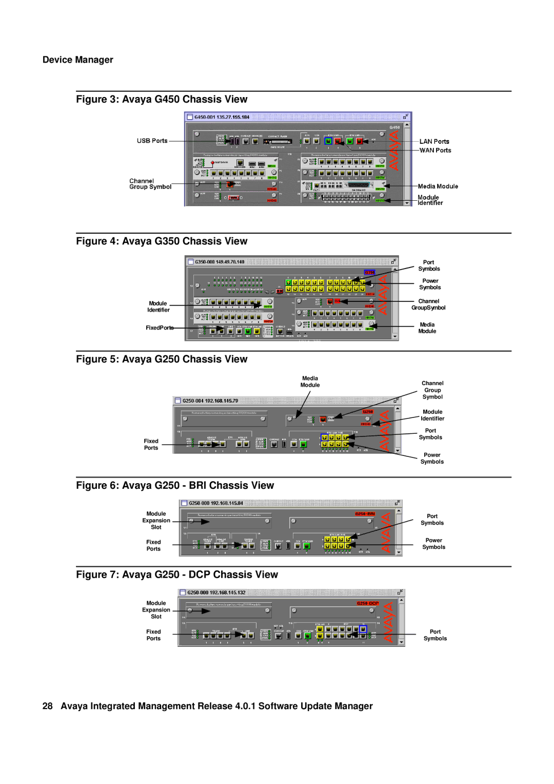 Avaya G250 manual Avaya G450 Chassis View 