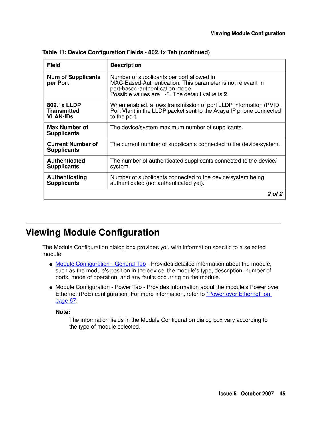 Avaya G250, G450 manual Viewing Module Configuration 