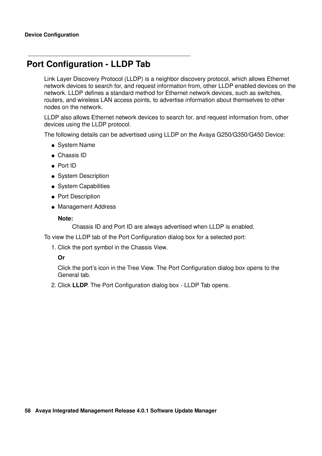 Avaya G450, G250 manual Port Configuration Lldp Tab 
