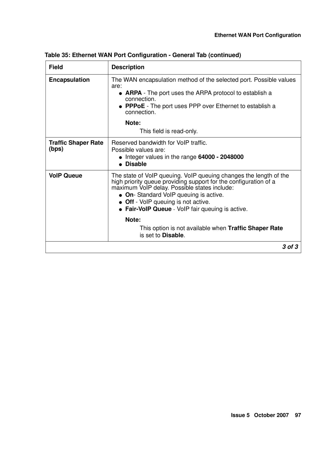 Avaya G250, G450 manual Traffic Shaper Rate, Bps, VoIP Queue 