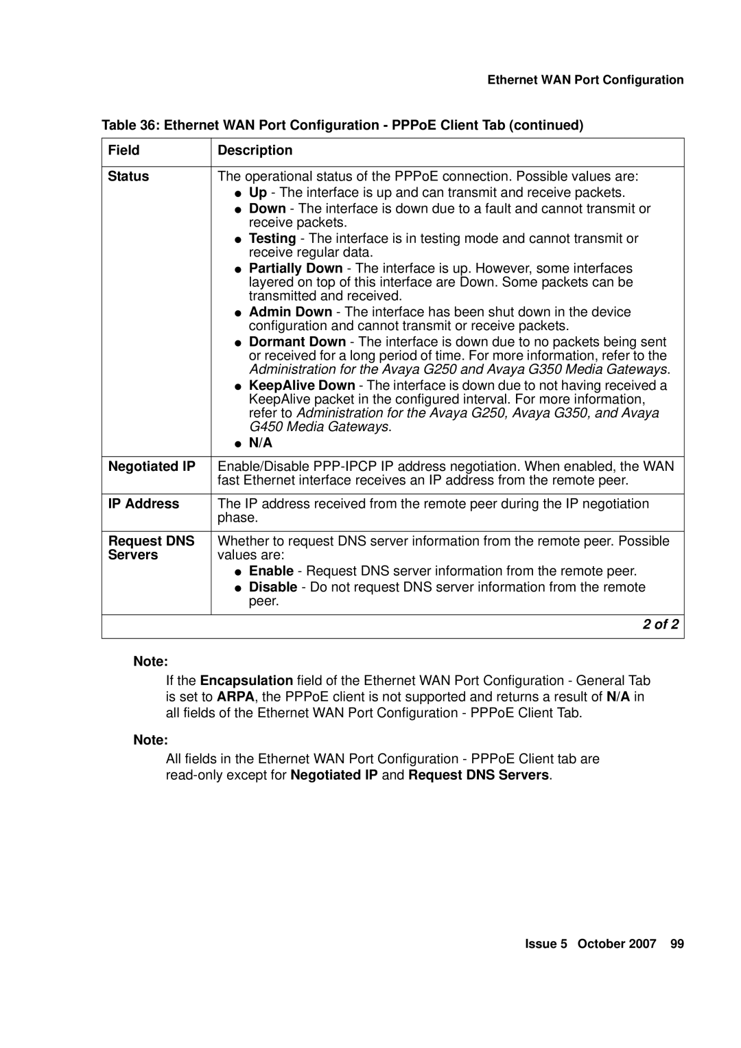 Avaya G250, G450 manual Negotiated IP, Request DNS, Servers 