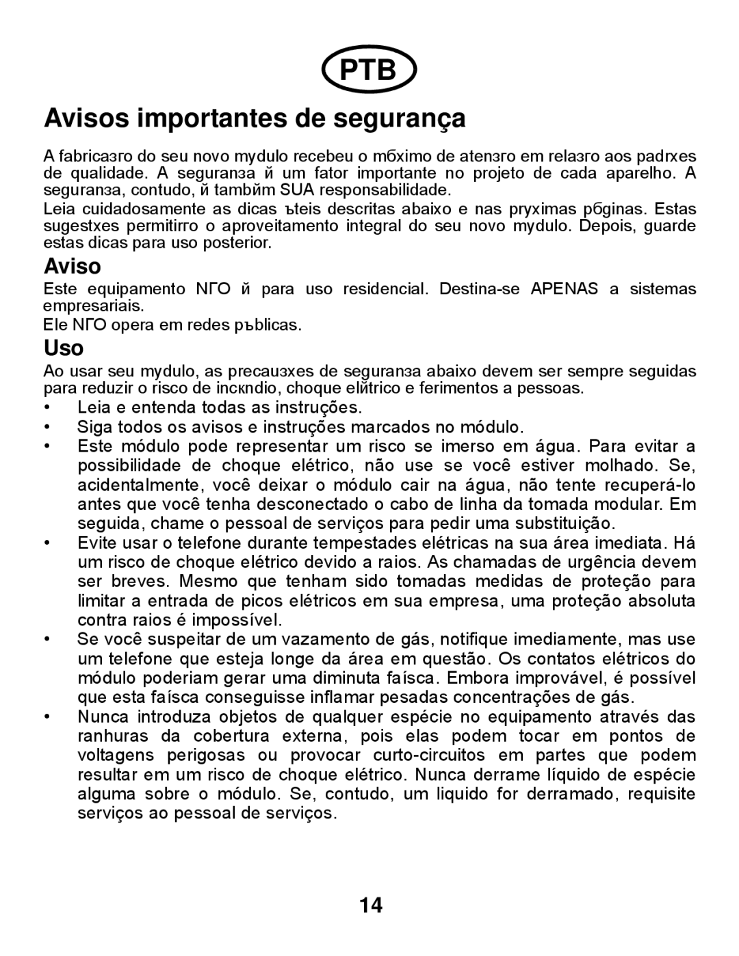 Avaya Gigabit Ethernet Adapter manual Avisos importantes de segurança 