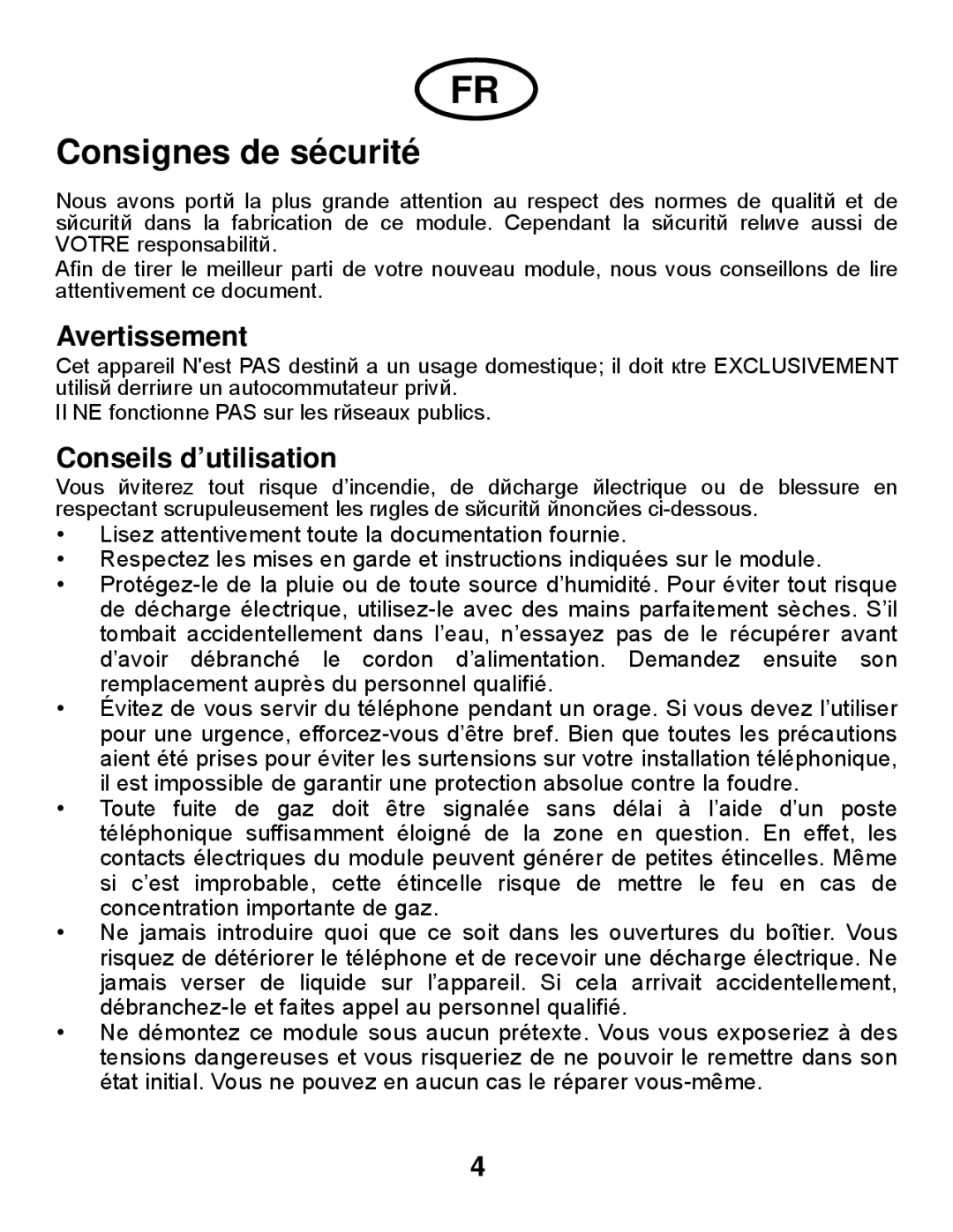 Avaya Gigabit Ethernet Adapter manual Consignes de sécurité, Avertissement, Conseils d’utilisation 