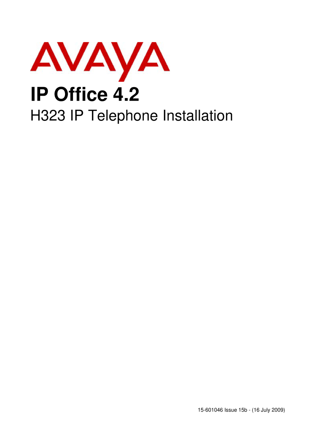 Avaya manual IP Office, H323 IP Telephone Installation 