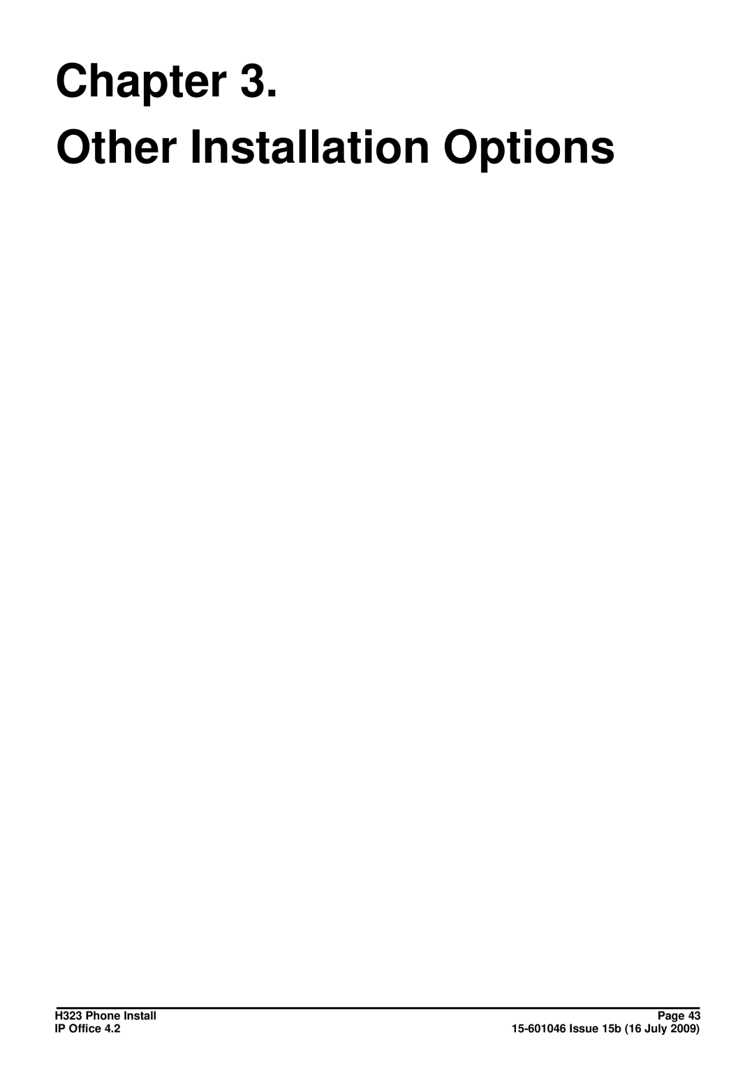 Avaya H323 manual Chapter Other Installation Options 