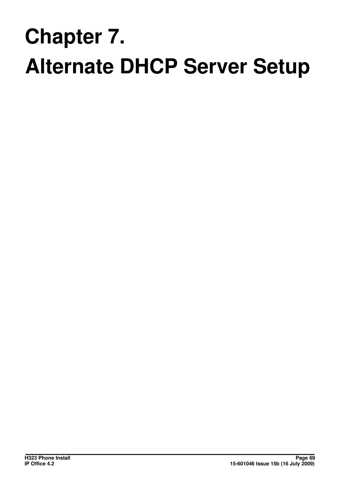 Avaya H323 manual Chapter Alternate Dhcp Server Setup 