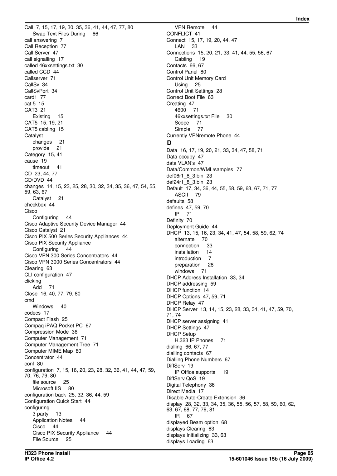 Avaya H323 manual Conflict 